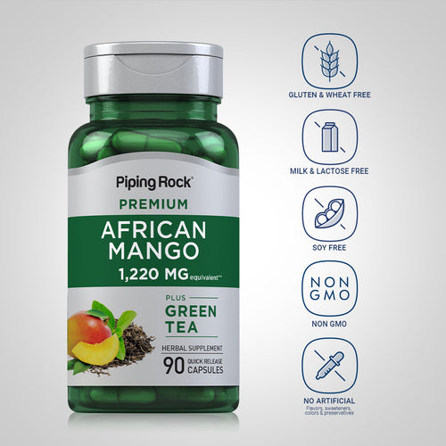 African Mango & Green Tea, 1220 mg, 90 Quick Release Capsules Dietary Attributes