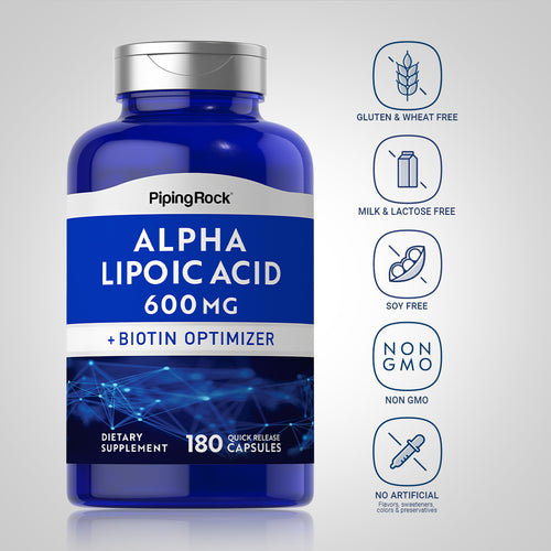 Alpha Lipoic Acid, 600 mg, 180 Quick Release Capsules Dietary Attribute