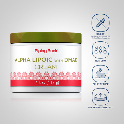 Alpha Lipoic with DMAE Cream, 4 oz (113 g) Jar Attributes