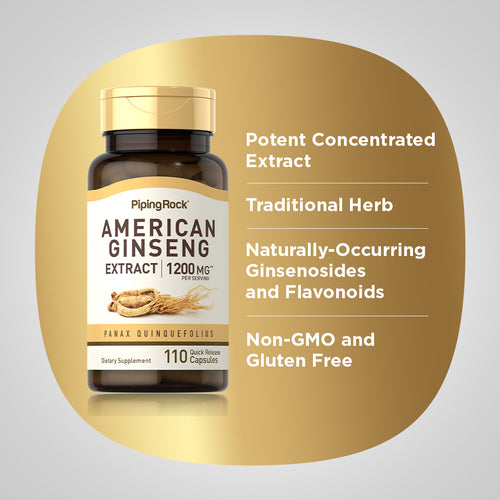 American Ginseng, 1200 mg (per serving), 110 Quick Release Capsules Benefits