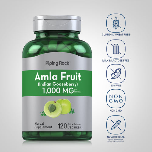 Amla Fruit (Indian Gooseberry), 1,000 mg (per serving), 120 Quick Release Capsules Dietary Attributes