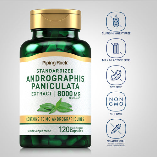 Andrographis Paniculata Extract, 8000 mg, 120 Quick Release Capsules Dietary Attributes