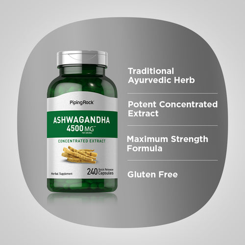 Ashwagandha, 4500 mg (per serving), 240 Quick Release Capsules Benefits