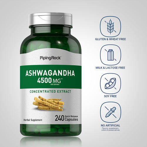 Ashwagandha, 4500 mg (per serving), 240 Quick Release Capsules Dietary Attributes
