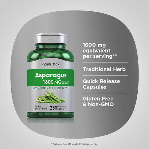 Asparagus, 1600 mg (per serving), 250 Quick Release Capsules Benefits