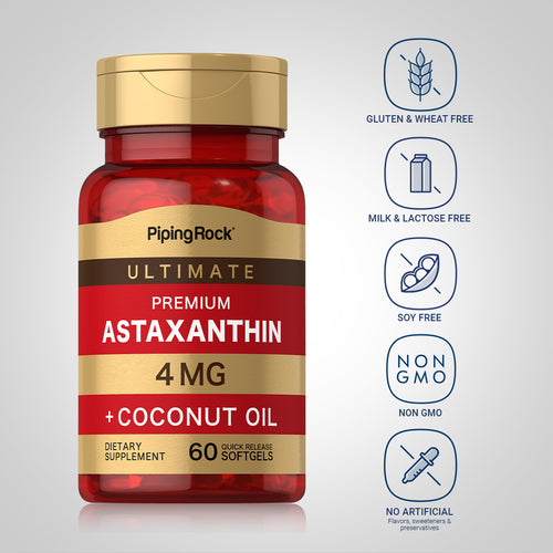 Astaxanthin, 4 mg, 60 Quick Release Softgels Dietary Attribute