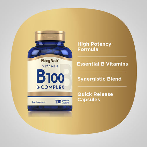 B-100 Vitamin B Complex, 100 Quick Release Capsules Benefits