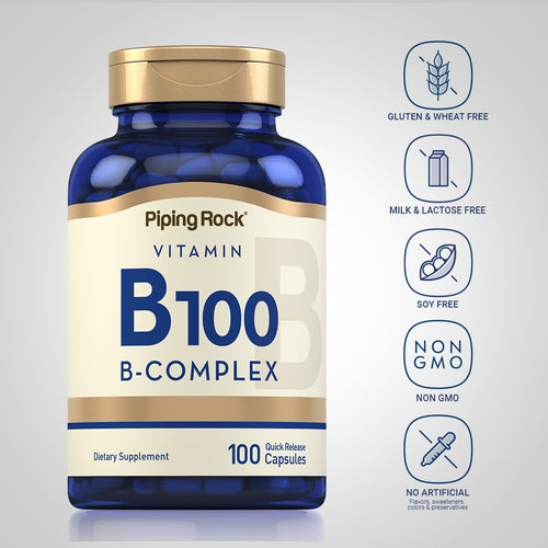 B-100 Vitamin B Complex, 100 Quick Release Capsules Dietary Attributes 