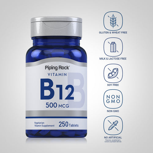 B-12, 500 mcg, 250 Tablets Dietary Attributes