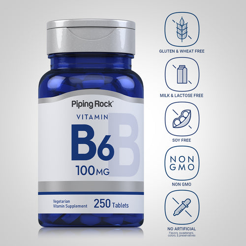 B-6 (Pyridoxine), 100 mg, 250 Tablets Dietary Attributes