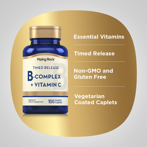 B-Complex plus Vitamin C Timed Release, 100 Coated Caplets Benefits