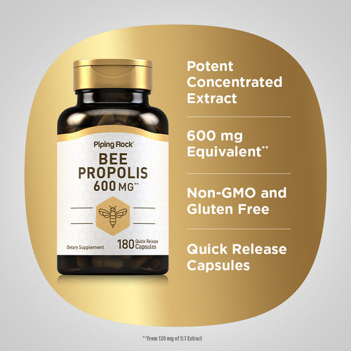 Bee Propolis, 600 mg, 180 Quick Release Capsules Benefits