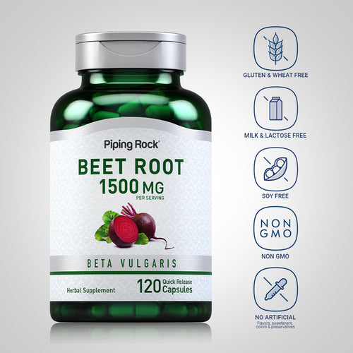 Beet Root, 1500 mg (per serving), 120 Quick Release Capsules Dietary Attributes
