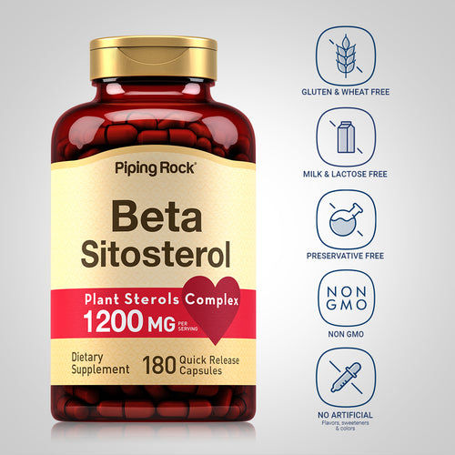 Beta Sitosterol, 1200 mg (per serving), 180 Quick Release Capsules Dietary Attributes