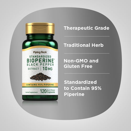 BioPerine Black Pepper Extract, 10 mg, 120 Quick Release Capsules Benefits
