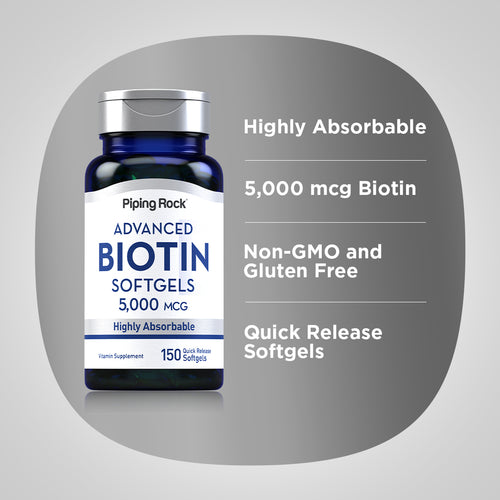 Biotin, 5000 mcg, 150 Quick Release Softgels Benefits