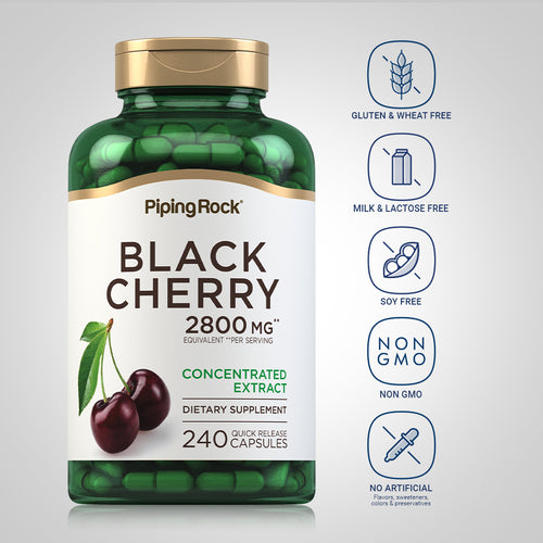 Black Cherry, 2800 mg (per serving), 240 Quick Release Capsules Dietary Attributes
