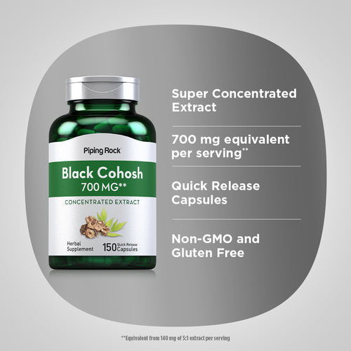 Black Cohosh, 700 mg, 150 Quick Release Capsules Benefits