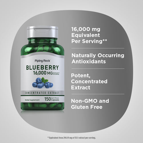 Blueberry, 16,000 mg (per serving), 150 Quick Release Capsules Benefits