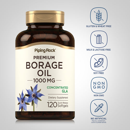 Borage Oil (GLA), 1000 mg, 120 Quick Release Softgels Dietary Attributes