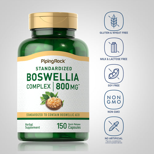 Boswellia Serrata Standardized Complex, 800 mg, 150 Quick Release Capsules Dietary Attributes