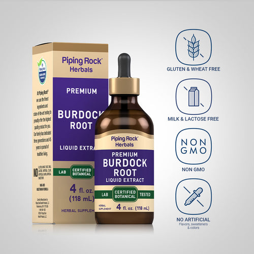 Burdock Root Liquid Extract Alcohol Free, 4 fl oz (118 mL) Dropper Bottle Dietary Attributes