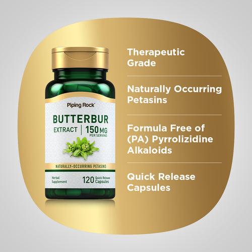 Butterbur Extract, 150 mg (per serving), 120 Quick Release Capsules Benefits