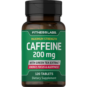 Caffeine 200 mg with Green Tea Extract, 120 Tablets