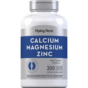 Calcium Magnesium Zinc (Cal 1000mg/Mag 400mg/Zn 15mg) (per serving), 300 Coated Caplets