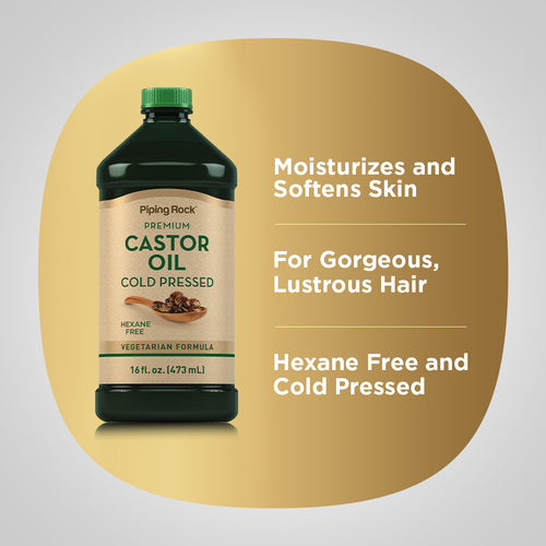 Castor Oil (Cold Pressed) Hexane Free, 16 fl oz (473 mL) Bottle Benefits