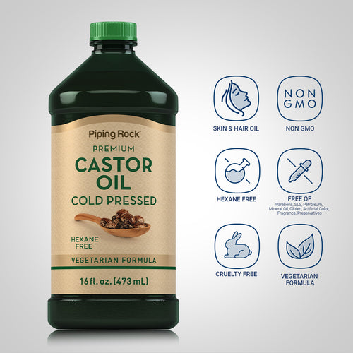 Castor Oil (Cold Pressed) Hexane Free, 16 fl oz (473 mL) Bottle Dietary Attributes