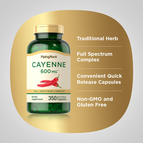 Cayenne, 600 mg, 350 Quick Release Capsules Benefits