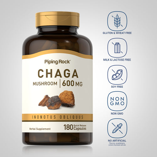 Chaga Mushroom, 600 mg, 180 Quick Release Capsules Dietary Attributes