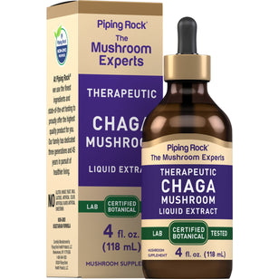 Chaga Mushroom Liquid Extract, 4 fl oz (118 mL) Dropper Bottle