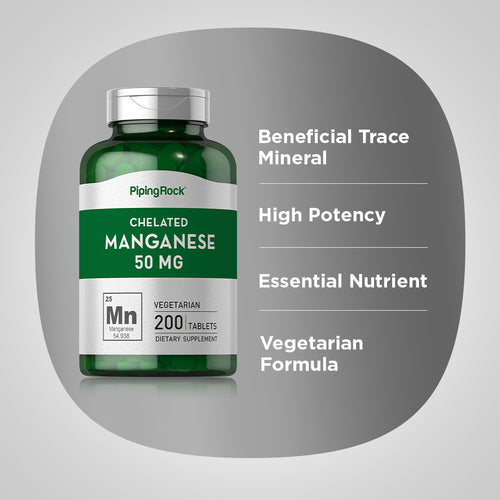 Chelated Manganese, 50 mg, 200 Tablets Benefits