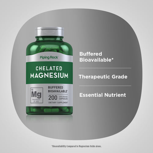 Chelated Magnesium, 200 Quick Release Capsules Benefits