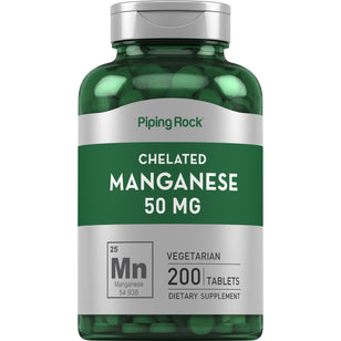 Chelated Manganese, 50 mg, 200 Tablets