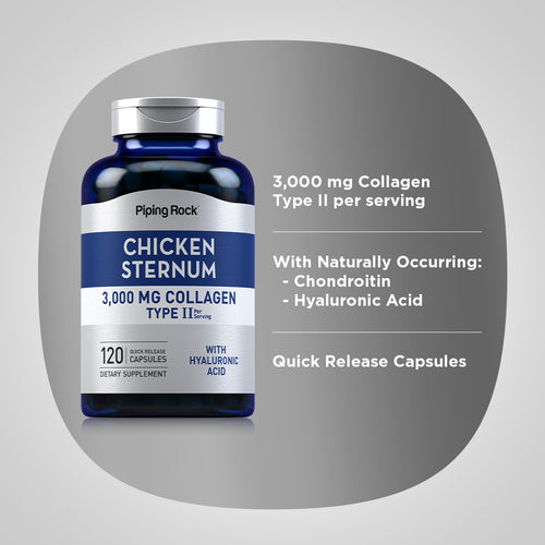 Chicken Sternum Collagen Type II, 3000 mg (per serving), 120 Quick Release Capsules Benefits