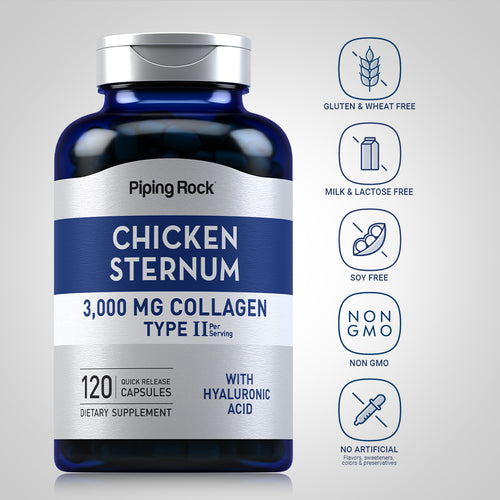 Chicken Sternum Collagen Type II, 3000 mg (per serving), 120 Quick Release Capsules Dietary Attributes