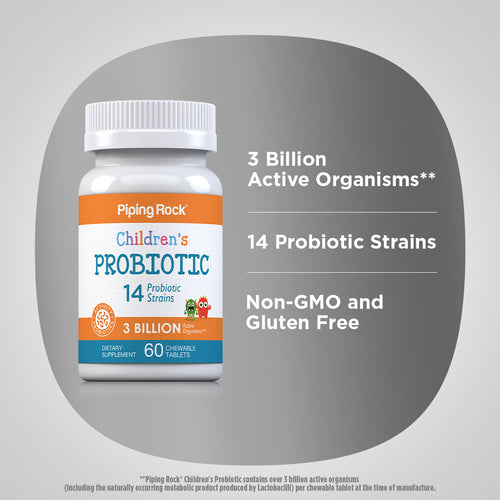 Children's Probiotic 14 Strains 3 Billion Organisms, 60 Chewable Tablets Benefits