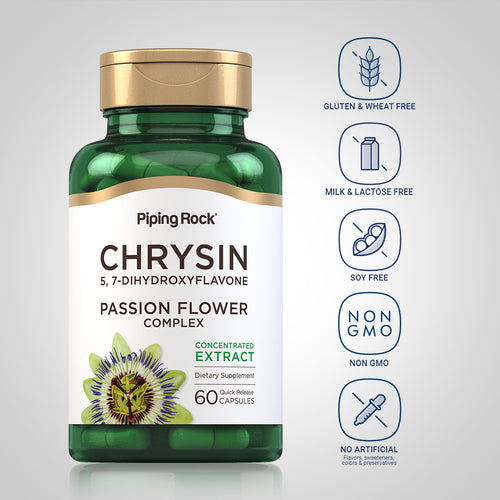 Chrysin Extract (Passion Flower Ext), 500 mg, 60 Quick Release Capsules Dietary Attributes