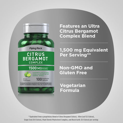 Citrus Bergamot Complex, 1500 mg (per serving), 100 Vegetarian Capsules Benefits