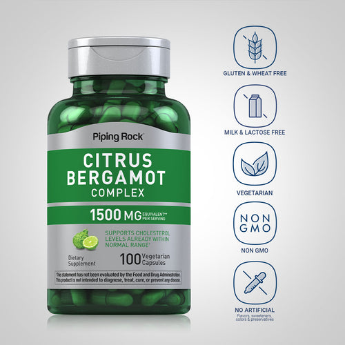 Citrus Bergamot Complex, 1500 mg (per serving), 100 Vegetarian Capsules Dietary Attributes 