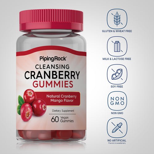 Cleansing Cranberry Gummies (Natural Cranberry Mango), 60 Vegan Gummies Dietary Attributes