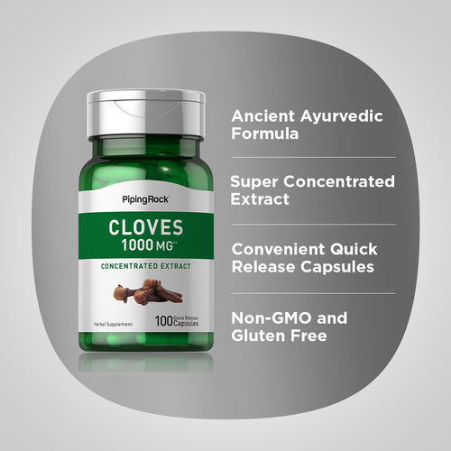 Cloves, 1000 mg, 100 Quick Release Capsules-Claims
