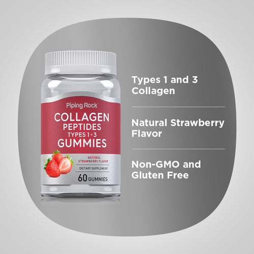 Collagen Type 1 & 3 Gummies (Natural Strawberry), 60 Gummies Benefits