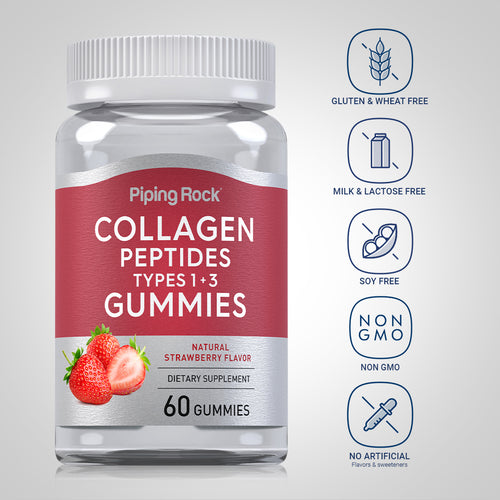 Collagen Type 1 & 3 Gummies (Natural Strawberry), 60 Gummies Dietary Attributes