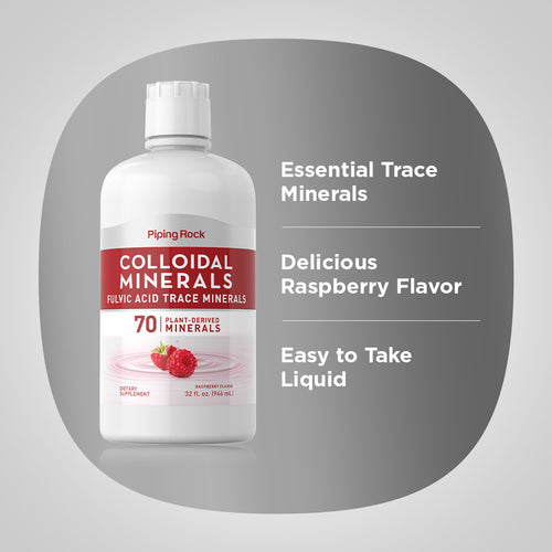 Minerali colloidali naturali al gusto di lampone 32 fl oz 946 mL Bottiglia    