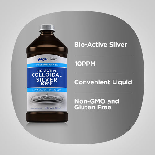 Colloidal Silver Liquid 10 ppm, 16 oz (473 mL) Bottle Benefits