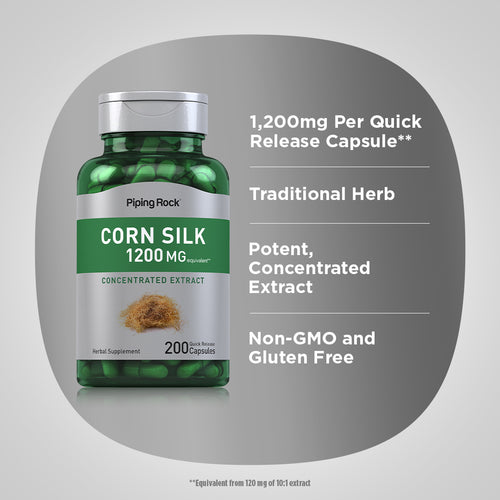 Corn Silk, 1200 mg, 200 Quick Release Capsules Benefits